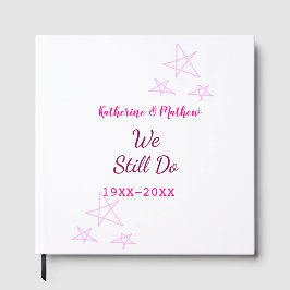 Rosa stjärnor Vow-årsdagen för förnyelse av bröllo Gästböcker