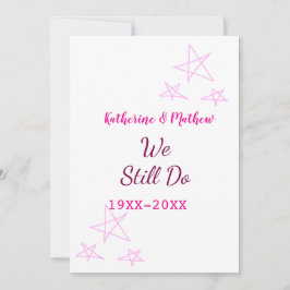 Rosa stjärnor Vow-årsdagen för förnyelse av bröllo Inbjudningar