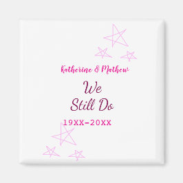 Rosa stjärnor Vow-årsdagen för förnyelse av bröllo Magnet