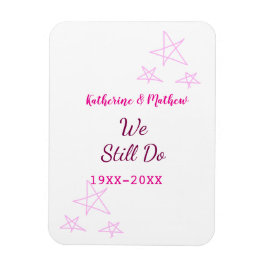 Rosa stjärnor Vow-årsdagen för förnyelse av bröllo Magnet