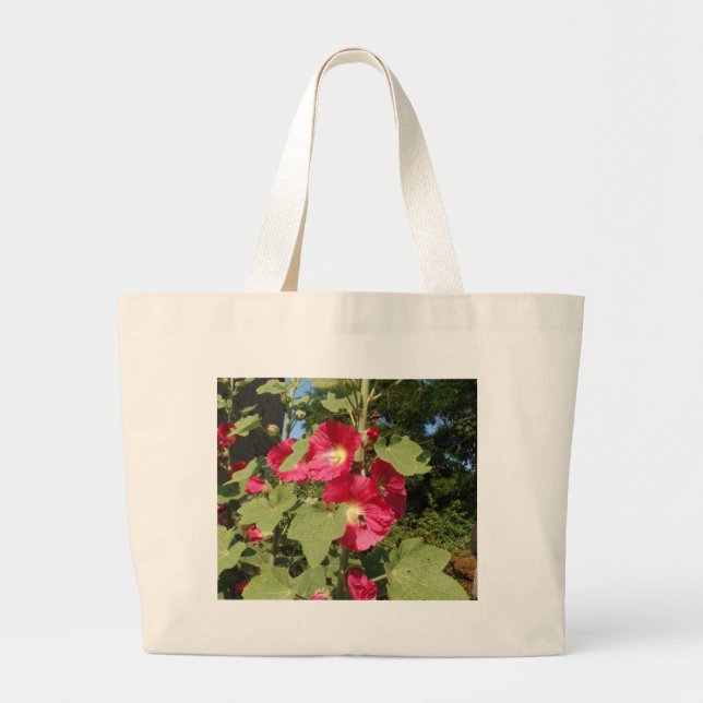Rosa stockrosor jumbo tygkasse (Framsidan)