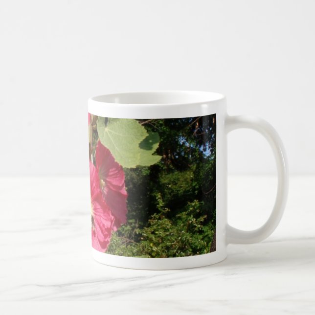 Rosa stockrosor kaffemugg (Höger)