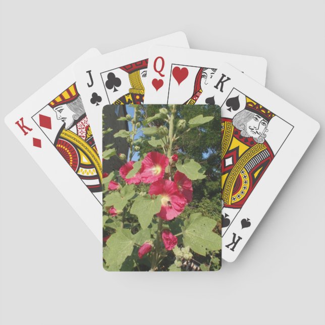 Rosa stockrosor spel kort (Baksidan)
