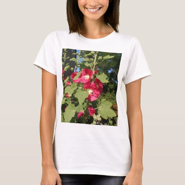 Rosa stockrosor t-shirt (Framsida)