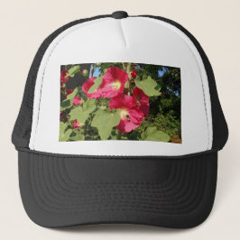 Rosa stockrosor truckerkeps