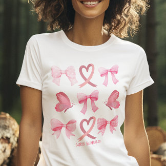 Rosa - stöd för ribbon-programmet för cancermedvet t shirt