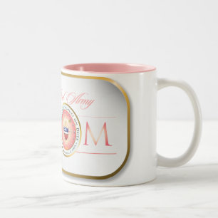Rosa stolt armémamma Två-Tonad mugg