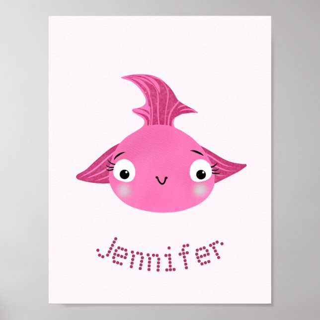 Rosa stor fisk poster (Framsidan)