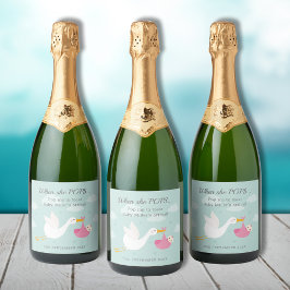 Rosa Stork Bundle Pop it Sparkling Vin etikett