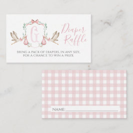 Rosa Stork Diaper Raffle Card Tilläggskort