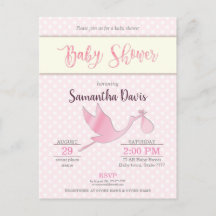 Rosa Stork Flicka Baby Shower