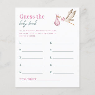 Rosa Stork gissar Baby Food Baby Shower Game