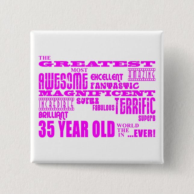 Rosa största för flicka35efödelsedagar trettio fem knapp (Framsida)