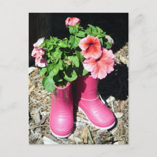 Rosa stövlar blomma vykort
