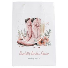 Rosa stövlar & bubblig champagneglas bröllopsdusch