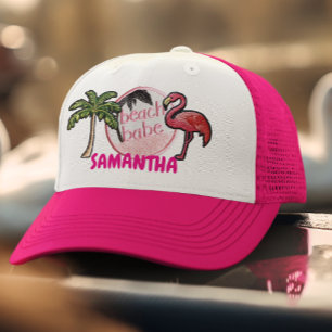 Rosa strand baby Trendig falsk lapp present Keps