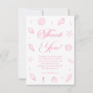 Rosa Strand Strand Baby Shower Inbjudningar