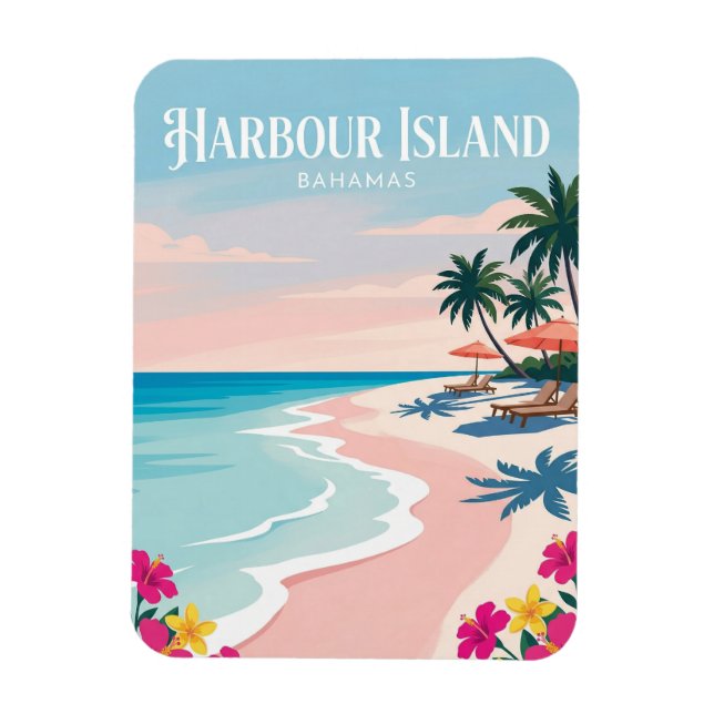 Rosa stranden Bahamas Magnet (Vertikal)