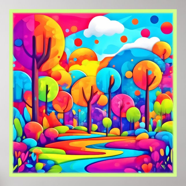 Rosa strandnats himmel poster (Framsidan)