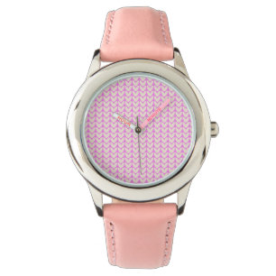 Rosa Strap med Hjärtformade specialfack Armbandsur