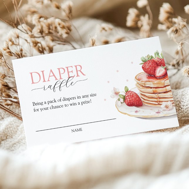 Rosa Strawberry Baby Brunch Diaper Raffle Tilläggskort (Skapare uppladdad)
