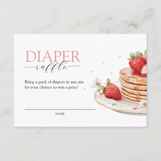 Rosa Strawberry Baby Brunch Diaper Raffle Tilläggskort (Framsida)