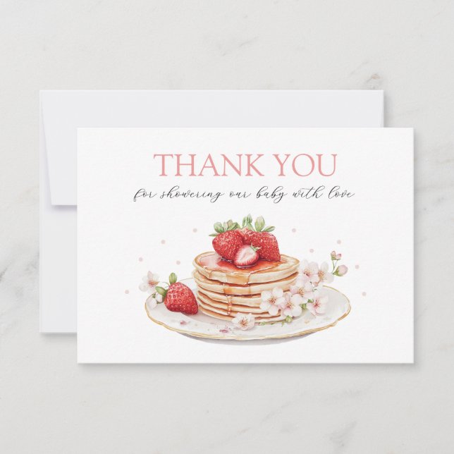 Rosa Strawberry Baby Brunch tackkort Tack Kort (Framsida)
