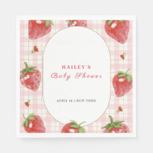 Rosa Strawberry Berry Sweet Gingham Baby Shower