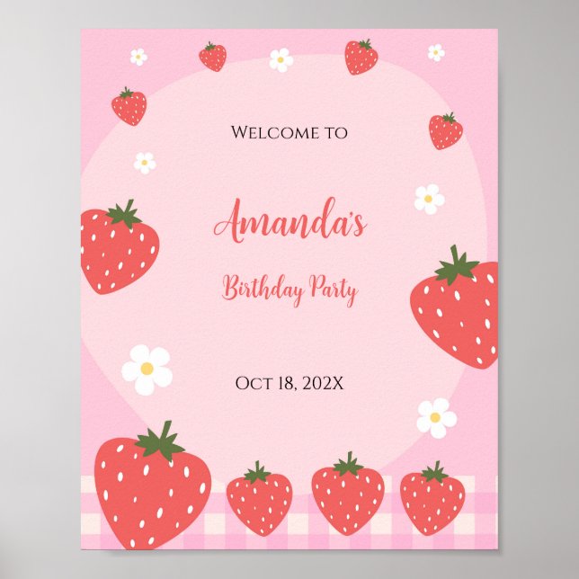 Rosa Strawberry Birthday Poster (Framsidan)