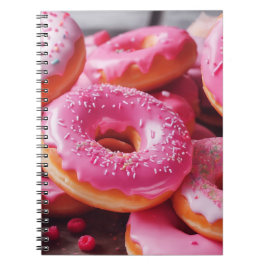Rosa Strawberry Donuts Anteckningsbok