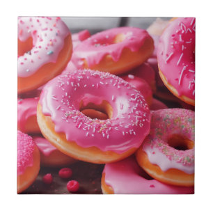 Rosa Strawberry Donuts Kakelplatta