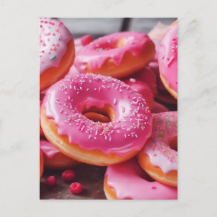 Rosa Strawberry Donuts Vykort
