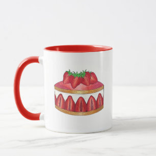 Rosa Strawberry Fraisier Cake Fransk Pastry Chef Mugg