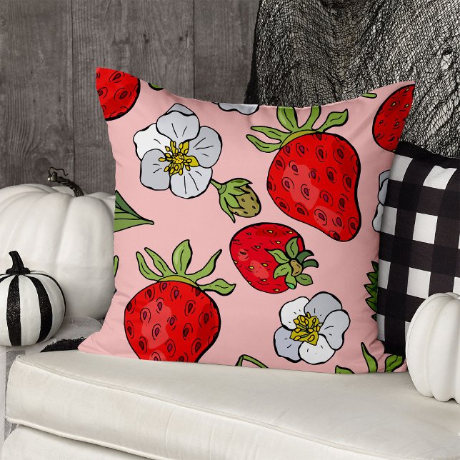 Rosa Strawberry Kudde (Skapare uppladdad)
