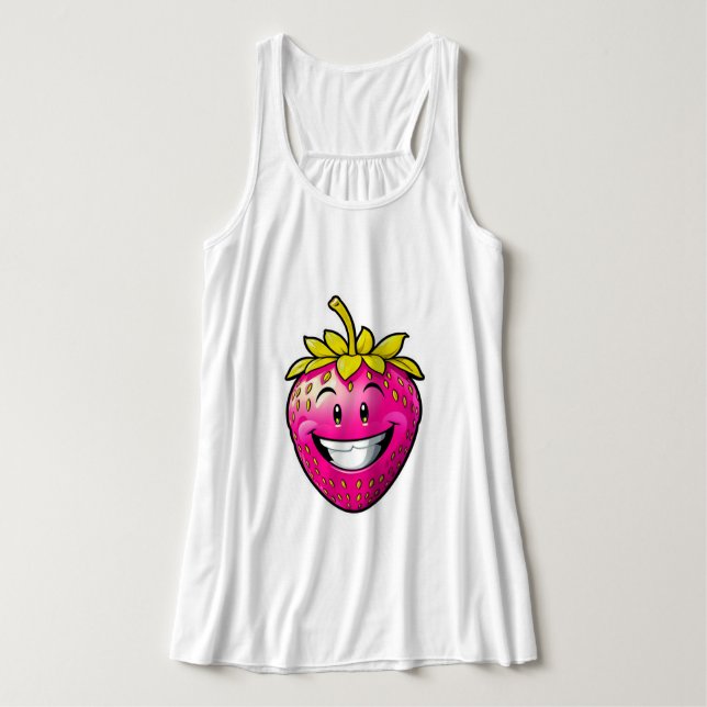 Rosa Strawberry Linne Med Racerback (Design framsida)