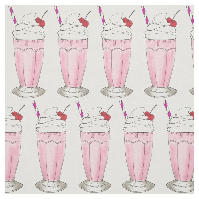 Rosa Strawberry Milkshake Ice Cream Shoppe Shake Tyg (Provkarta)