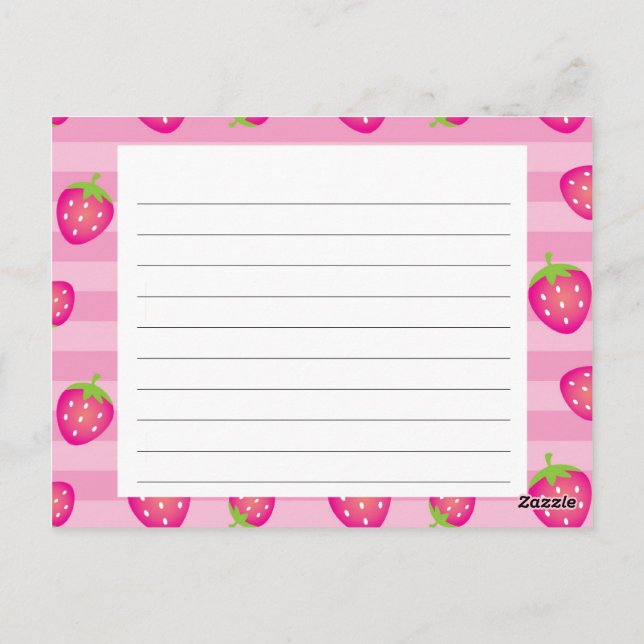 Rosa Strawberry Recification Card Vykort (Baksida)