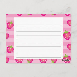 Rosa Strawberry Recification Card Vykort