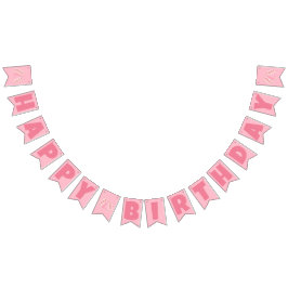 Rosa Strawberry Sandwich Grattis på födelsedagen Vimplar