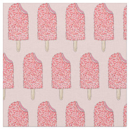 Rosa Strawberry Shorttårta Pops Popsicles Fabric Tyg