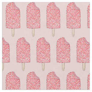 Rosa Strawberry Shorttårta Pops Popsicles Fabric Tyg