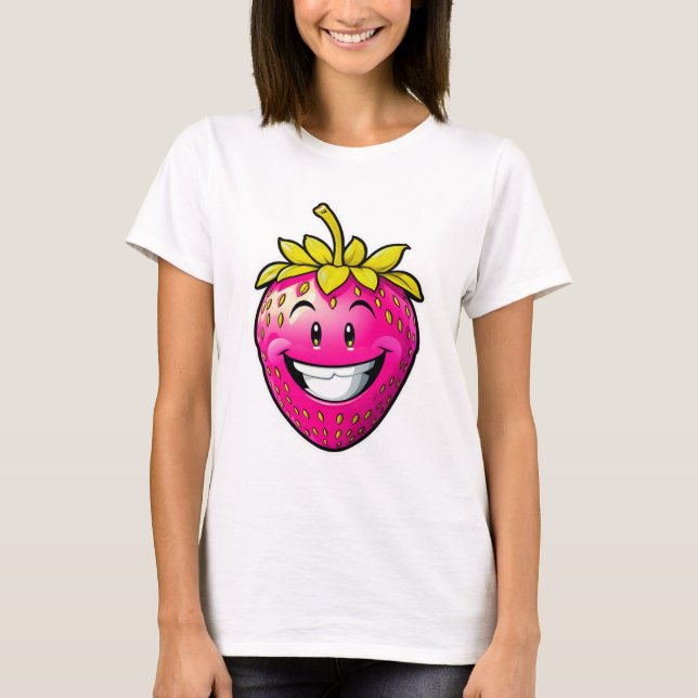 Rosa Strawberry T Shirt (Framsida)