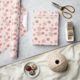 Rosa Strawberry Vår Tema Papper radbrytning Presentpapper