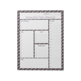 Rosa Streamer Abstract Design Daily Planner Anteckningsblock