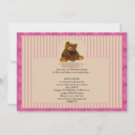 Rosa Streck Nalle Baby Meddelande