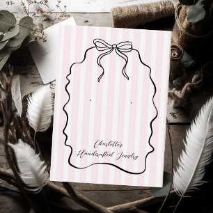 Rosa Streck Ribbon Earring Jewelry Visning Card Visitkort
