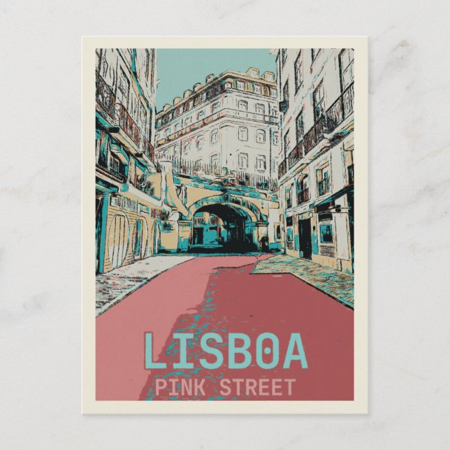 Rosa Street, Cais do Sodré, Lissabon - Charming Vykort (Framsida)