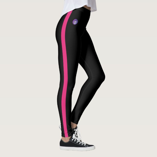 Rosa stripe Båda sidors lag JK 2022 Leggings (Höger)