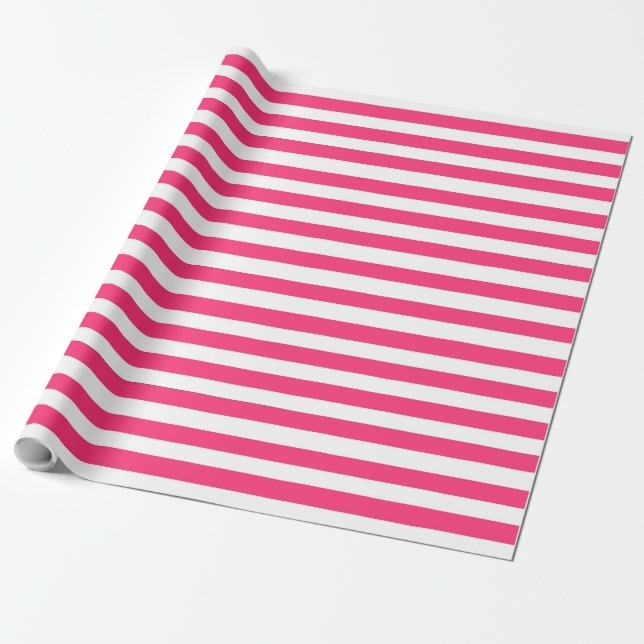 Rosa Stripe Presentpapper (Utrullad)