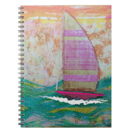 Rosa Stripe Sail Anteckningsbok